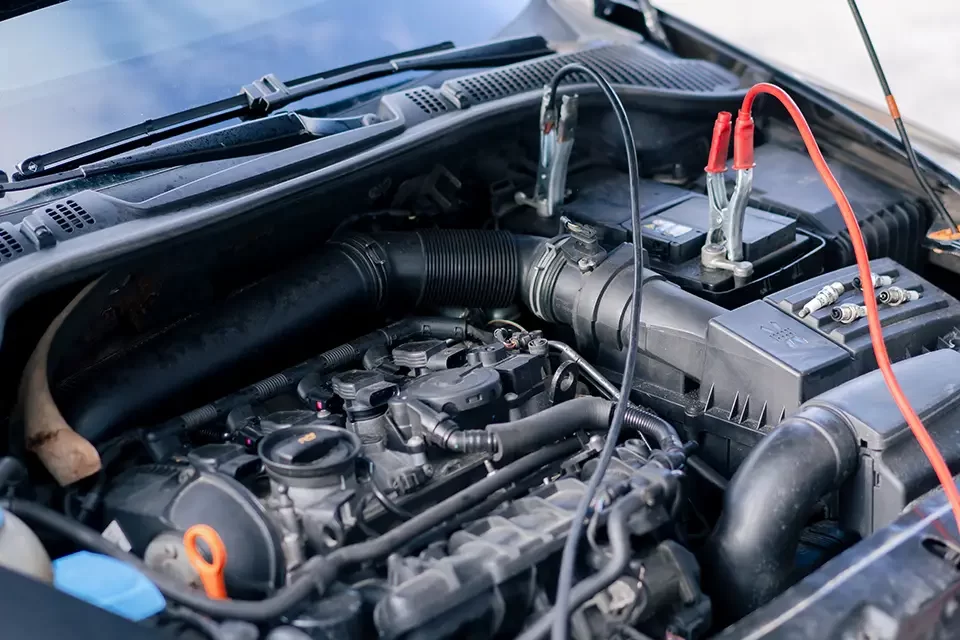 close-up-at-a-service-station-a-battery-in-a-car Car Starter Replacement in Richmond Hill