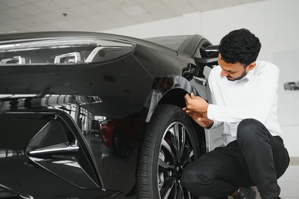 happy-indian-man-buy-new-biodiesel-eco-automobile How Auto Stars Collision & Mechanic Performs Tesla Paint Repair